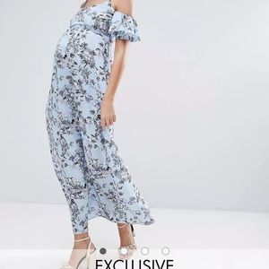 Queen Bee Maternity cold shoulder maxi dress sz 6